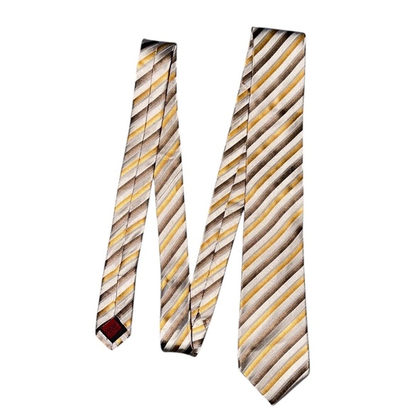 ALFANI (Lot of 3) 100% Silk Handmade Purple Pink Gold & Silver Stripe Ties - Picture 5 of 9